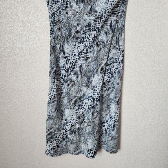 THE LIMITED 100% Silk Snake Print Slip Dress Blue Gray Snakeskin Y2K Size 6 - Picture 8 of 9